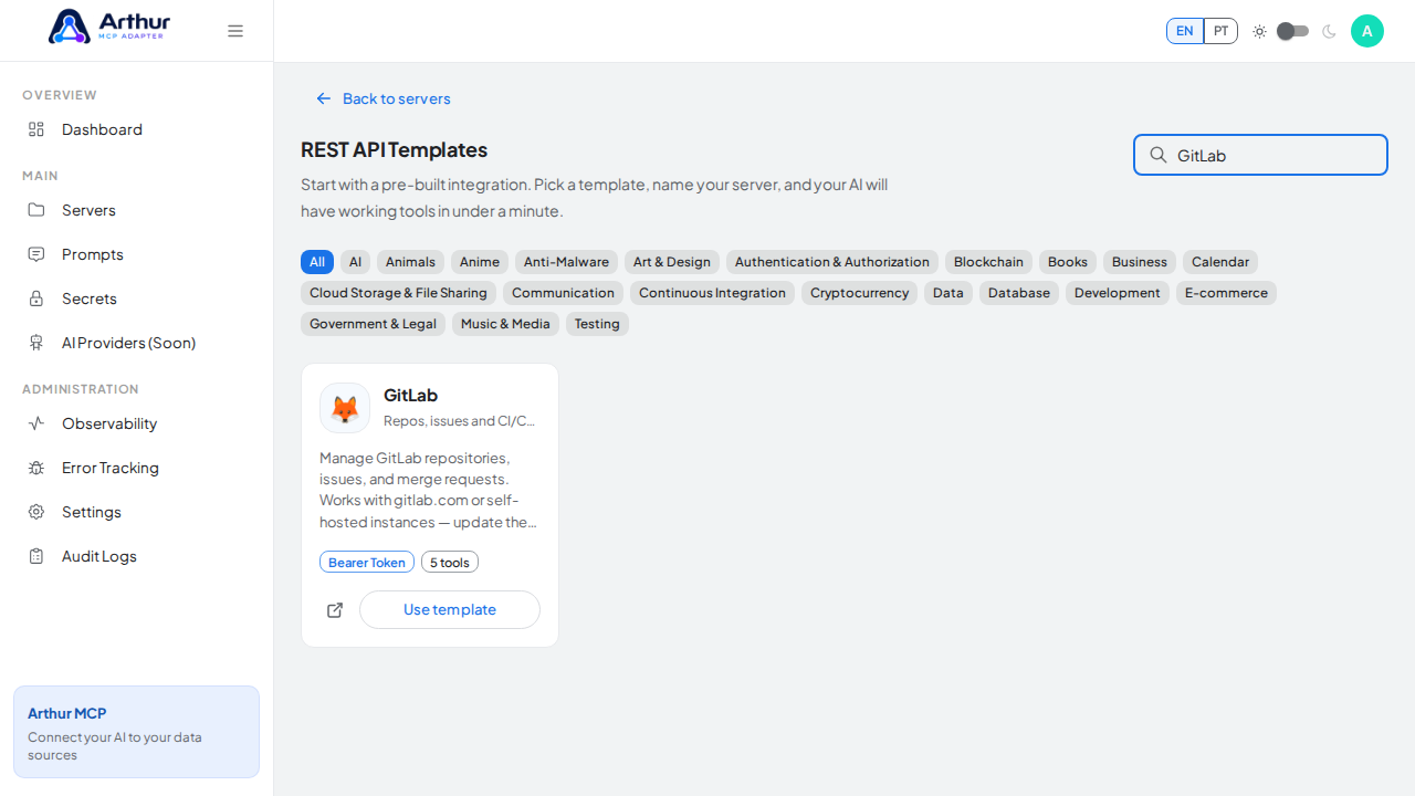 Search the gallery for the GitLab integration