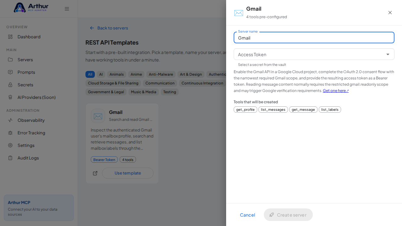 Open the Gmail template with its preconfigured tools