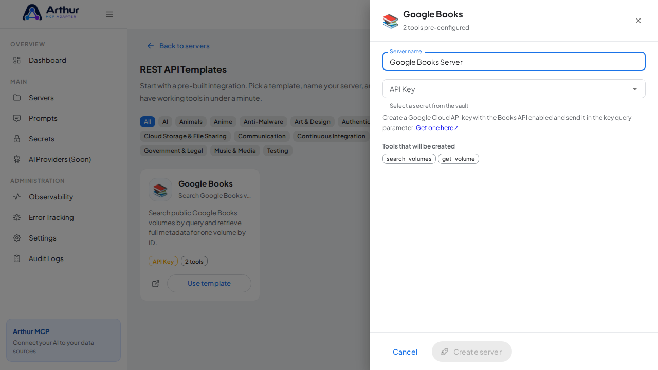 Name the server after the integration it provides
