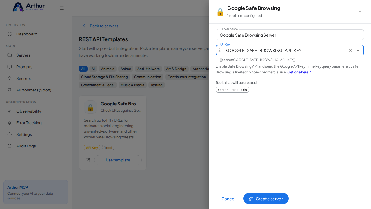 Select the stored credential