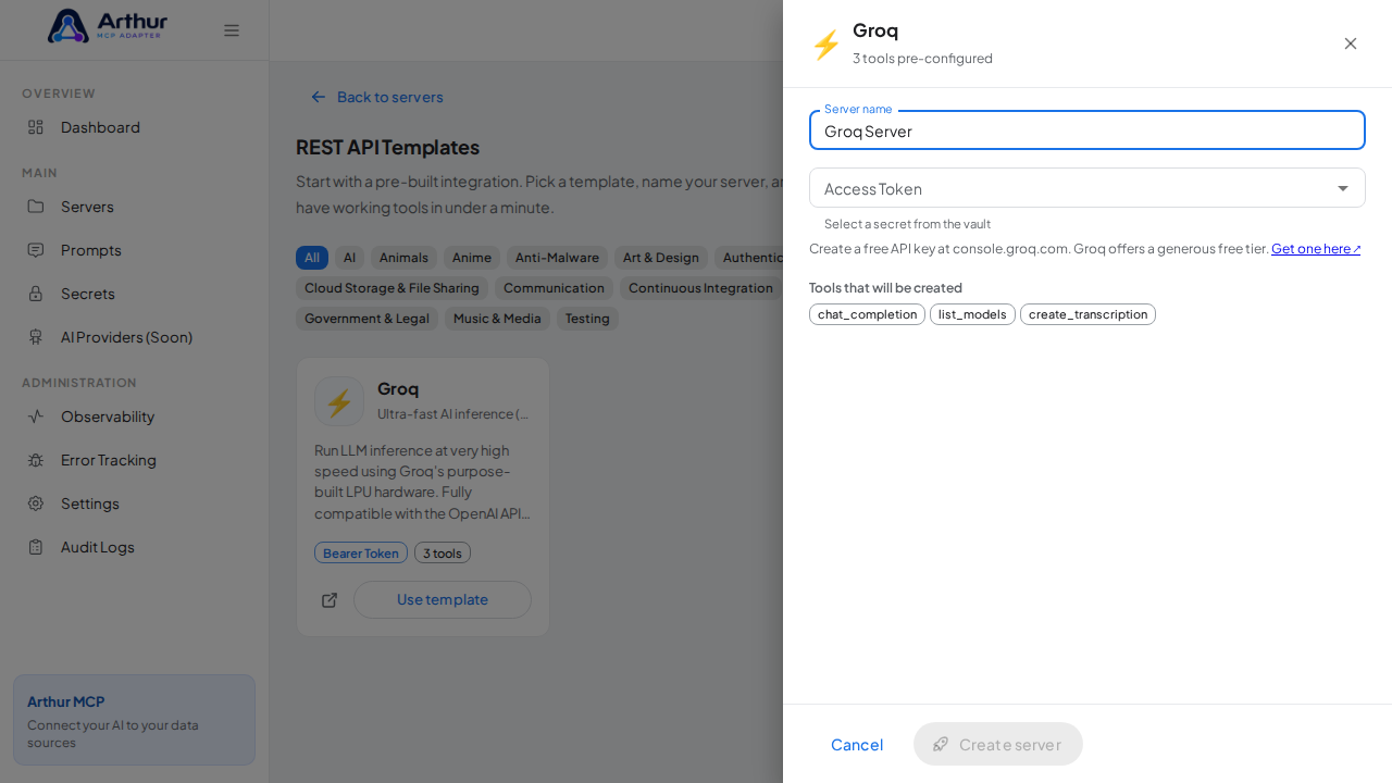 Name the server after the integration it provides