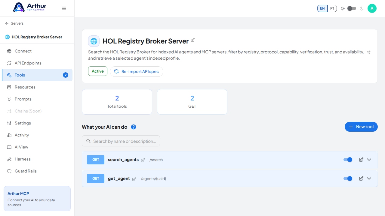 Review the tools generated from the HOL Registry Broker template