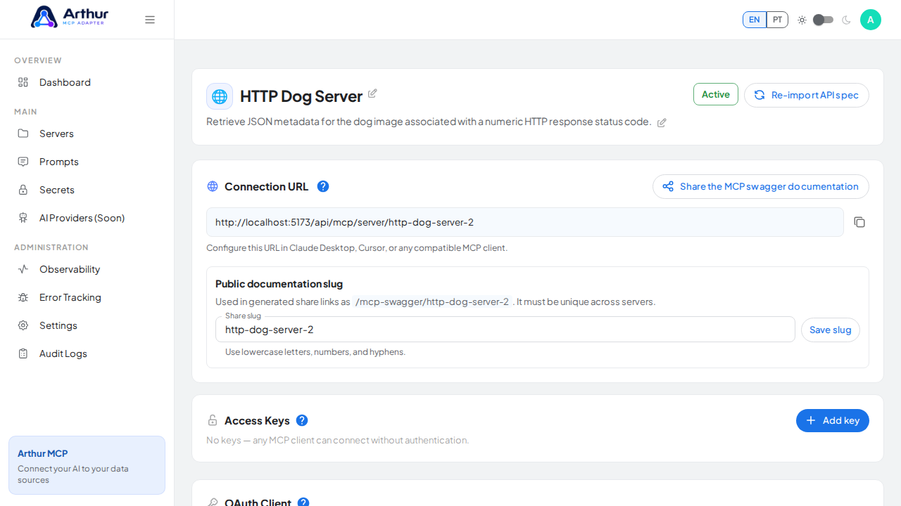 Create the HTTP Dog server with its preconfigured tools