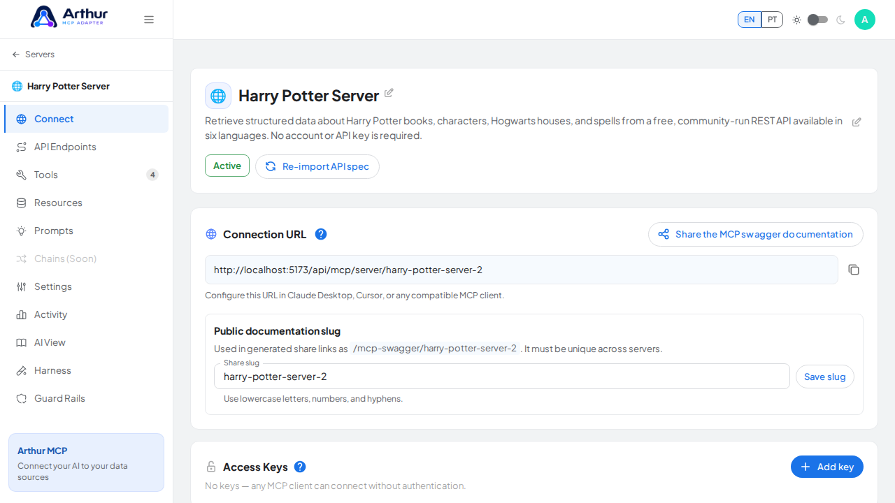 Create the Harry Potter server with its preconfigured tools