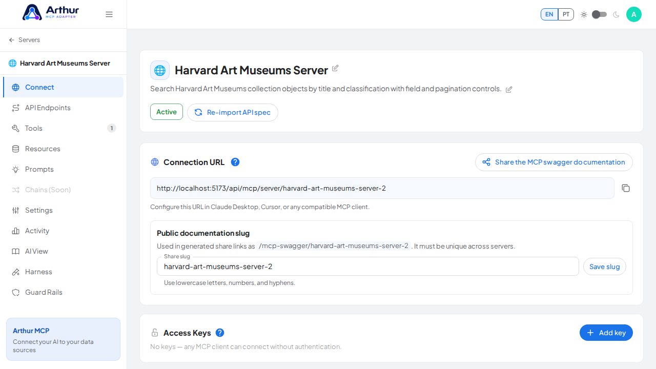 Create the Harvard Art Museums server with its preconfigured tools