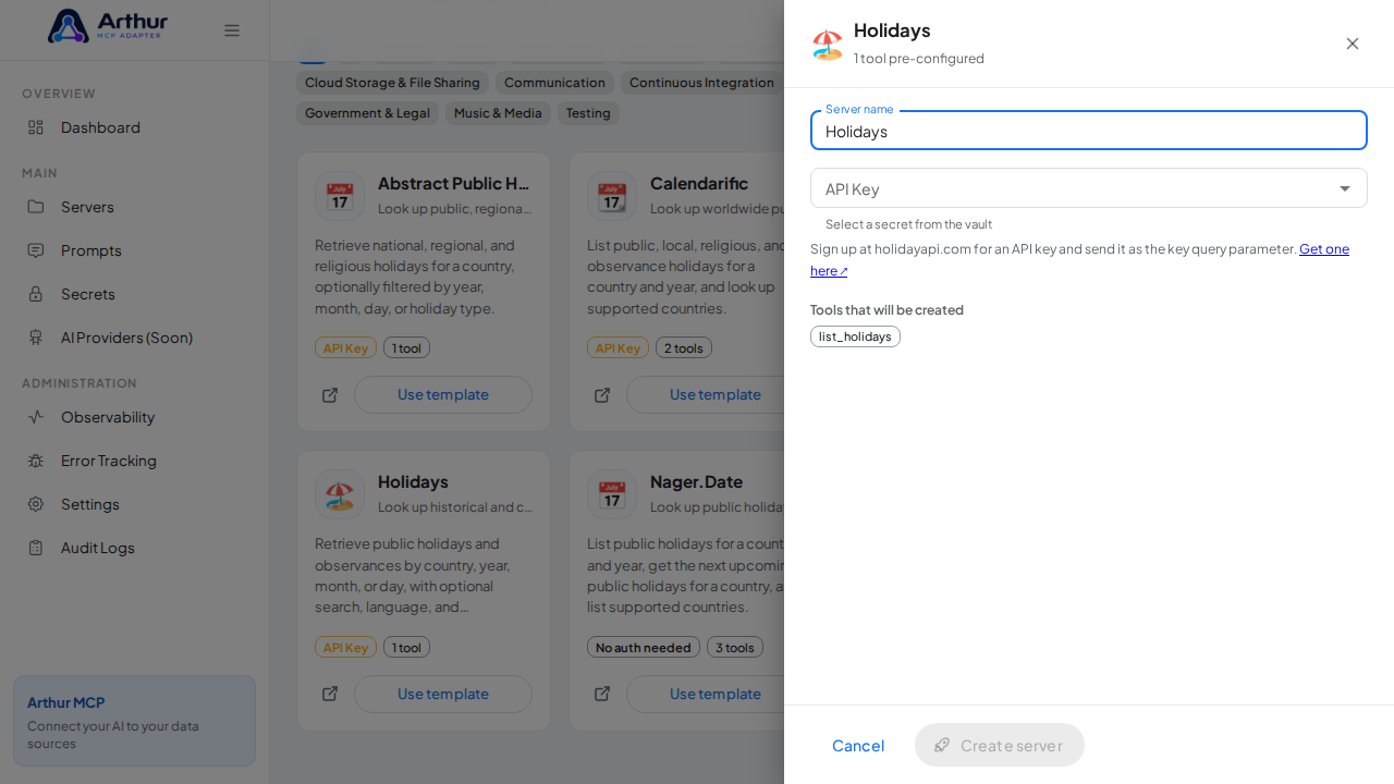 Open the Holidays template with its preconfigured tools