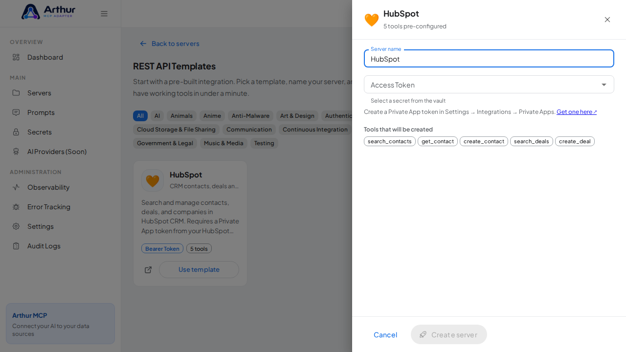 Open the HubSpot template with its preconfigured tools