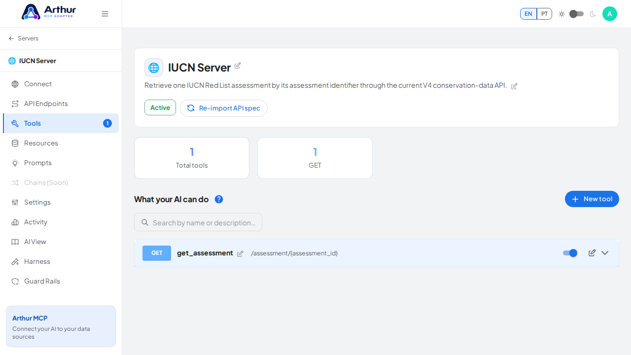 Review the tools generated from the IUCN template