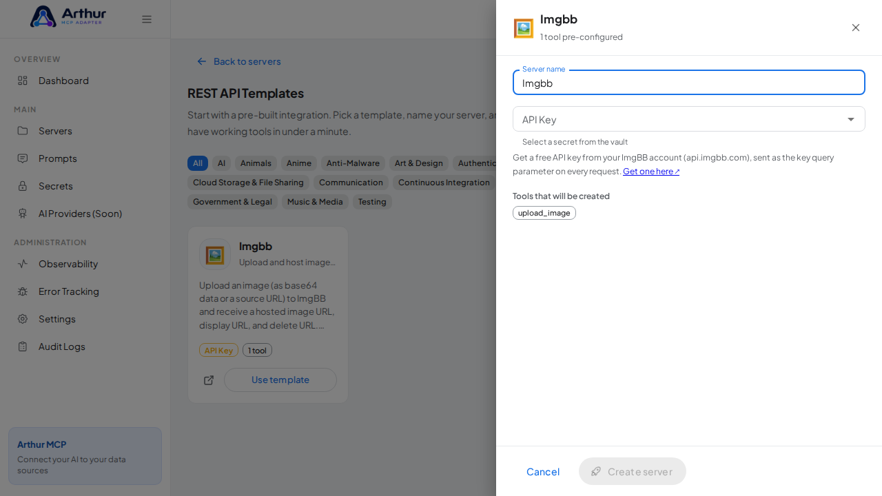 Open the Imgbb template with its preconfigured tools