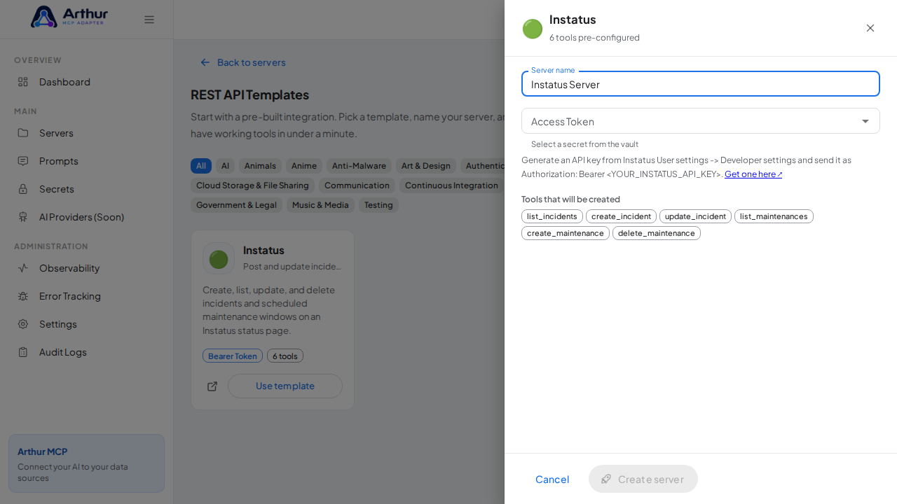 Name the server after the integration it provides