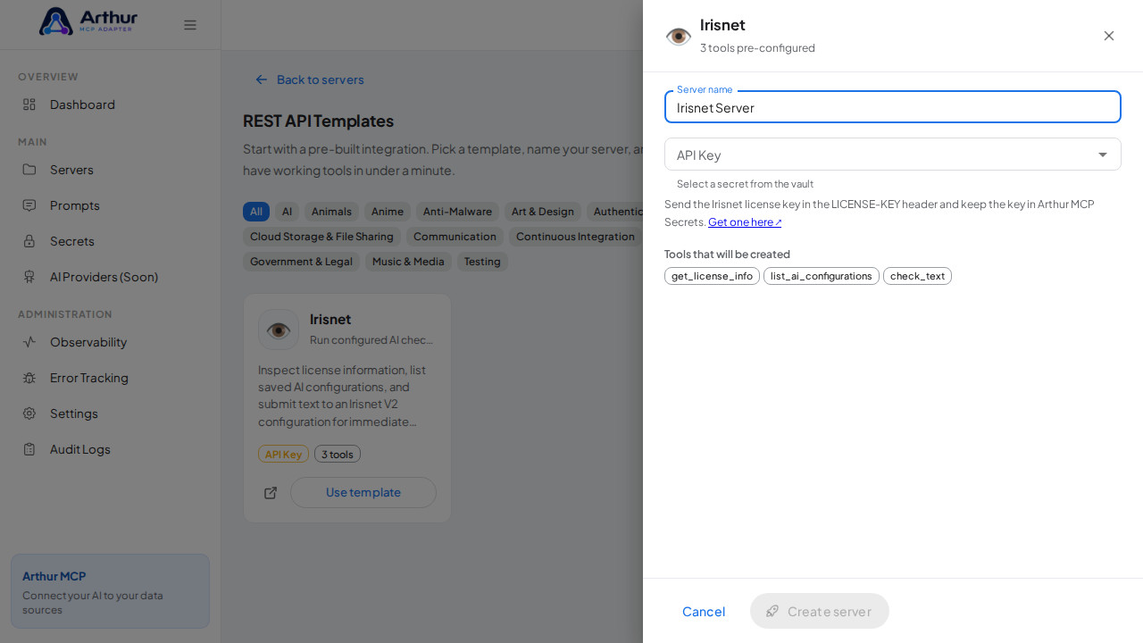 Name the server after the integration it provides
