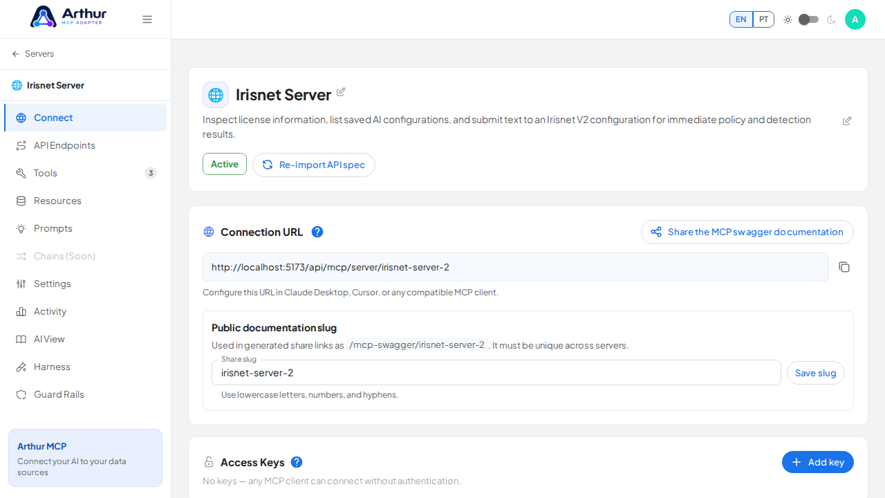 Create the Irisnet server with its preconfigured tools