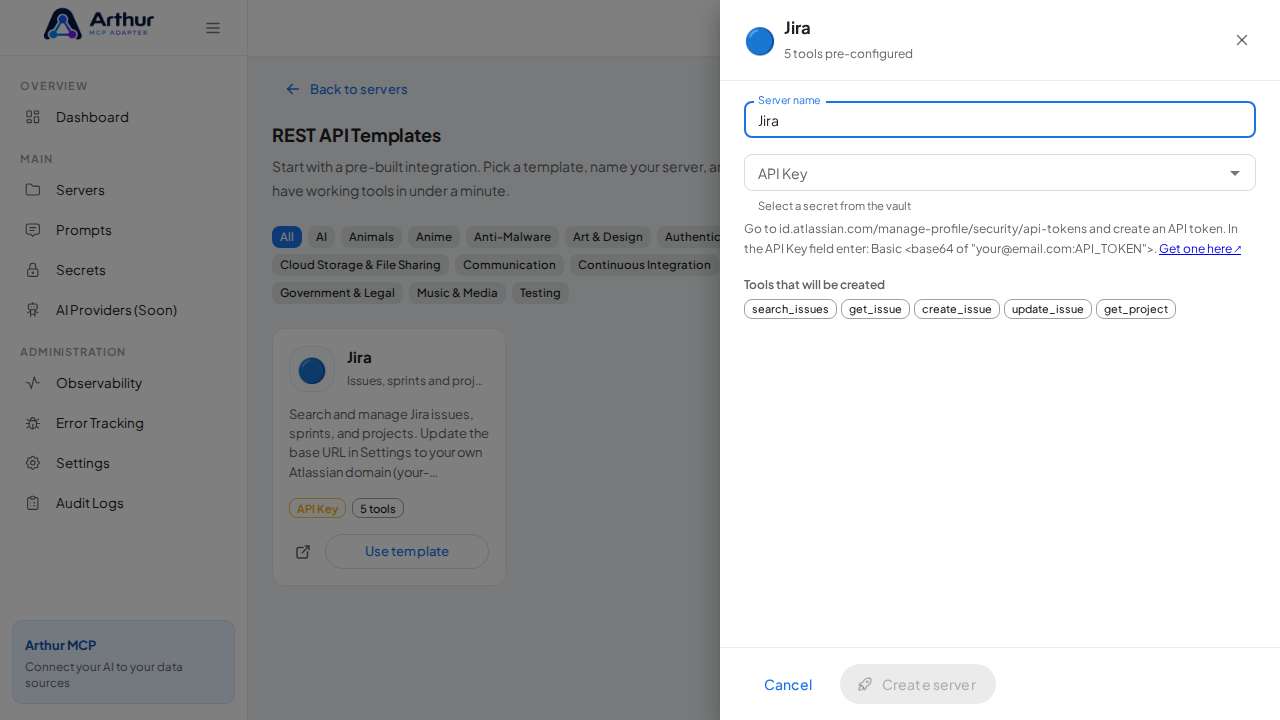Open the Jira template with its preconfigured tools