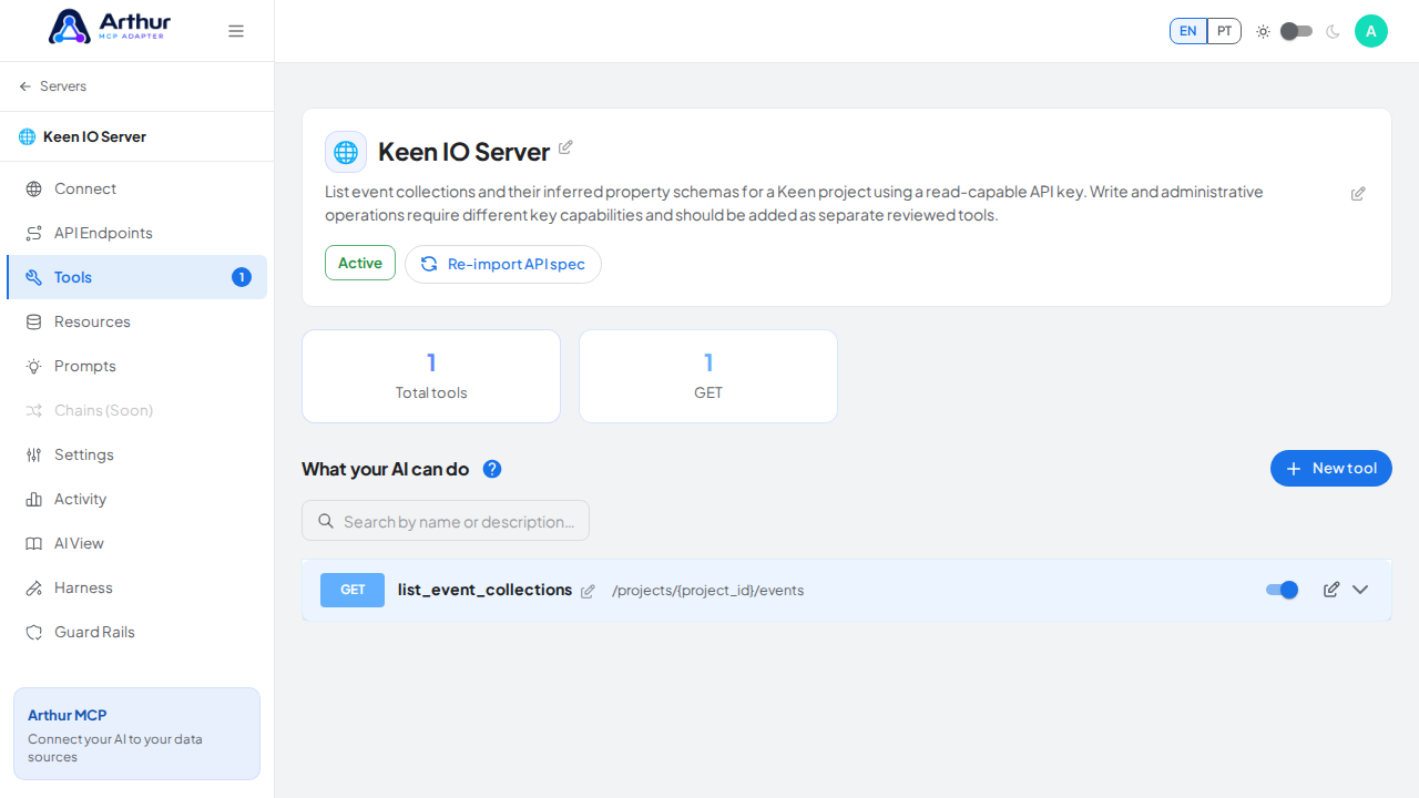Review the tools generated from the Keen IO template