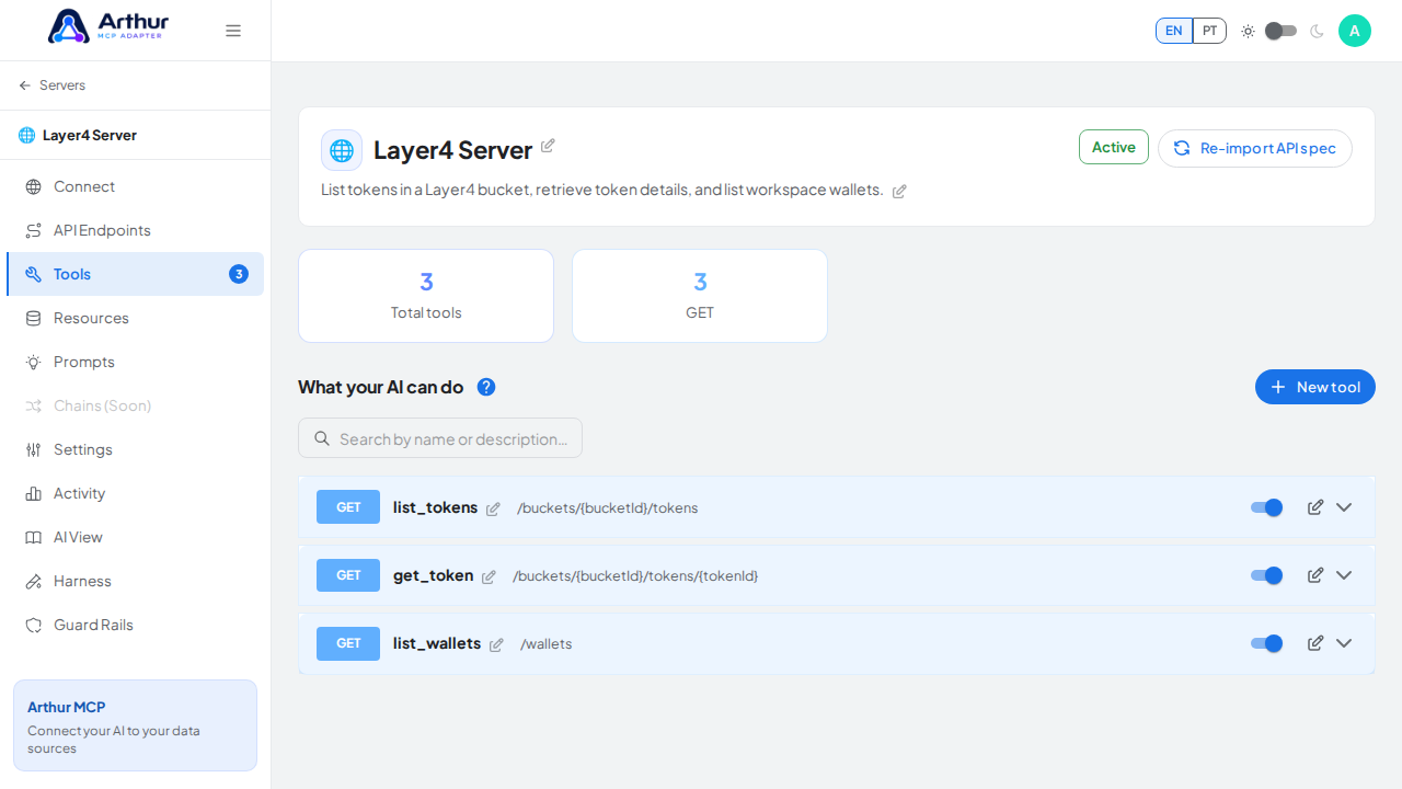 Review the tools generated from the Layer4 template