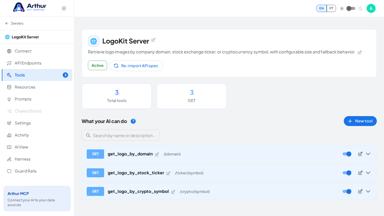 Review the tools generated from the LogoKit template