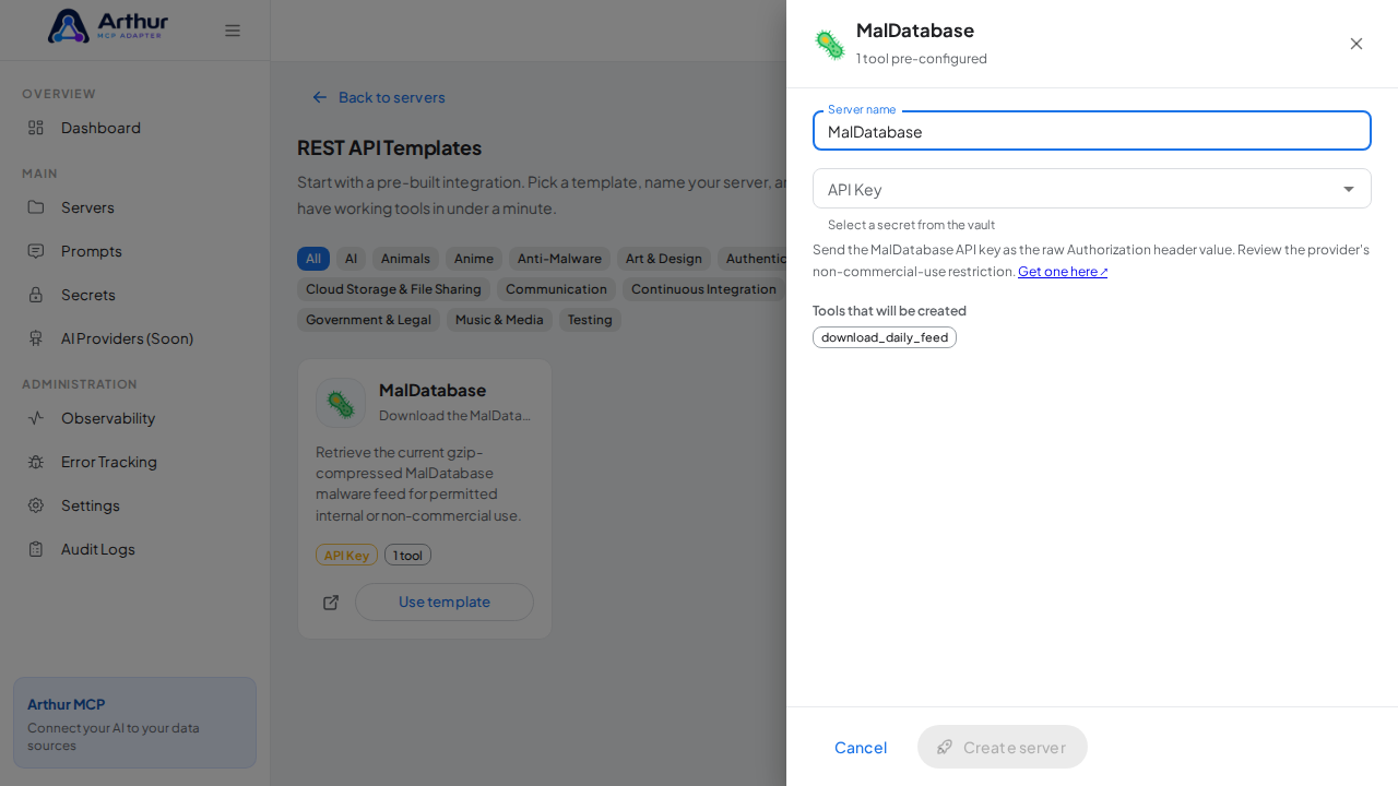 Open the MalDatabase template with its preconfigured tools