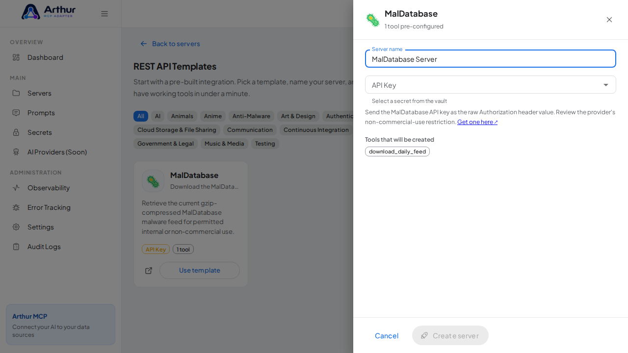 Name the server after the integration it provides