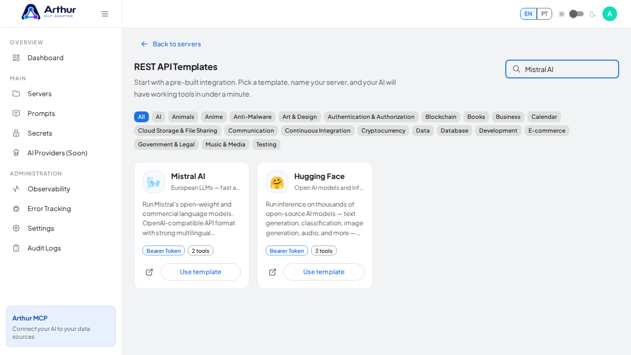 Search the gallery for the Mistral AI integration