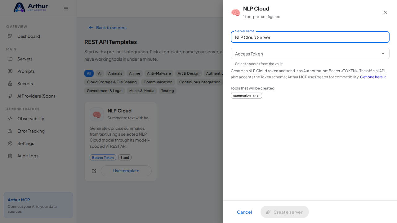 Name the server after the integration it provides