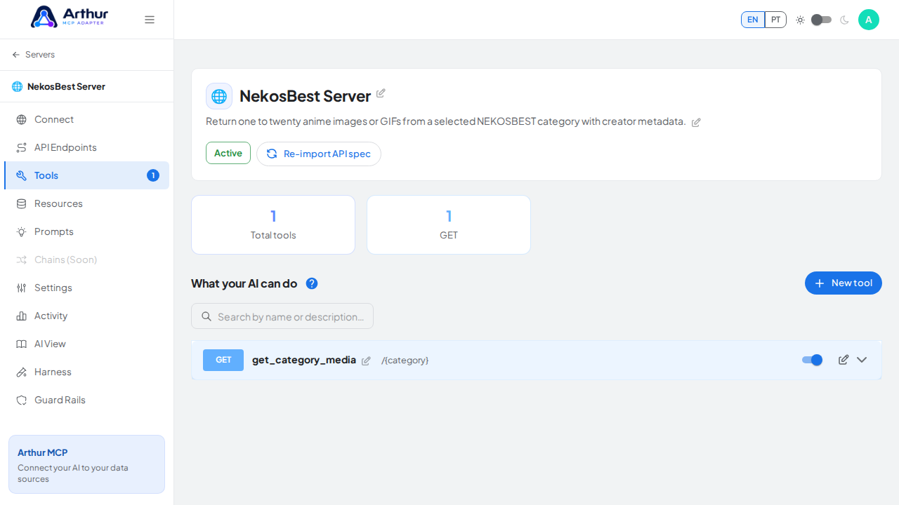 Review the tools generated from the NekosBest template