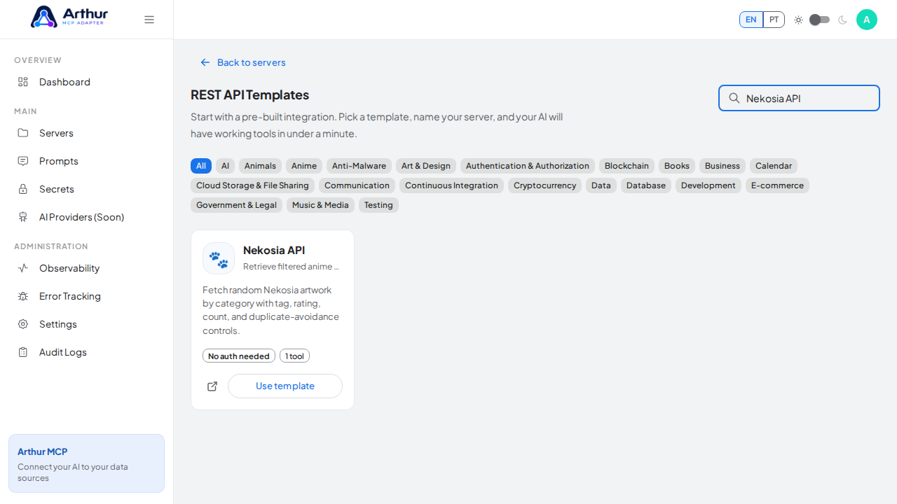 Search the gallery for the Nekosia API integration