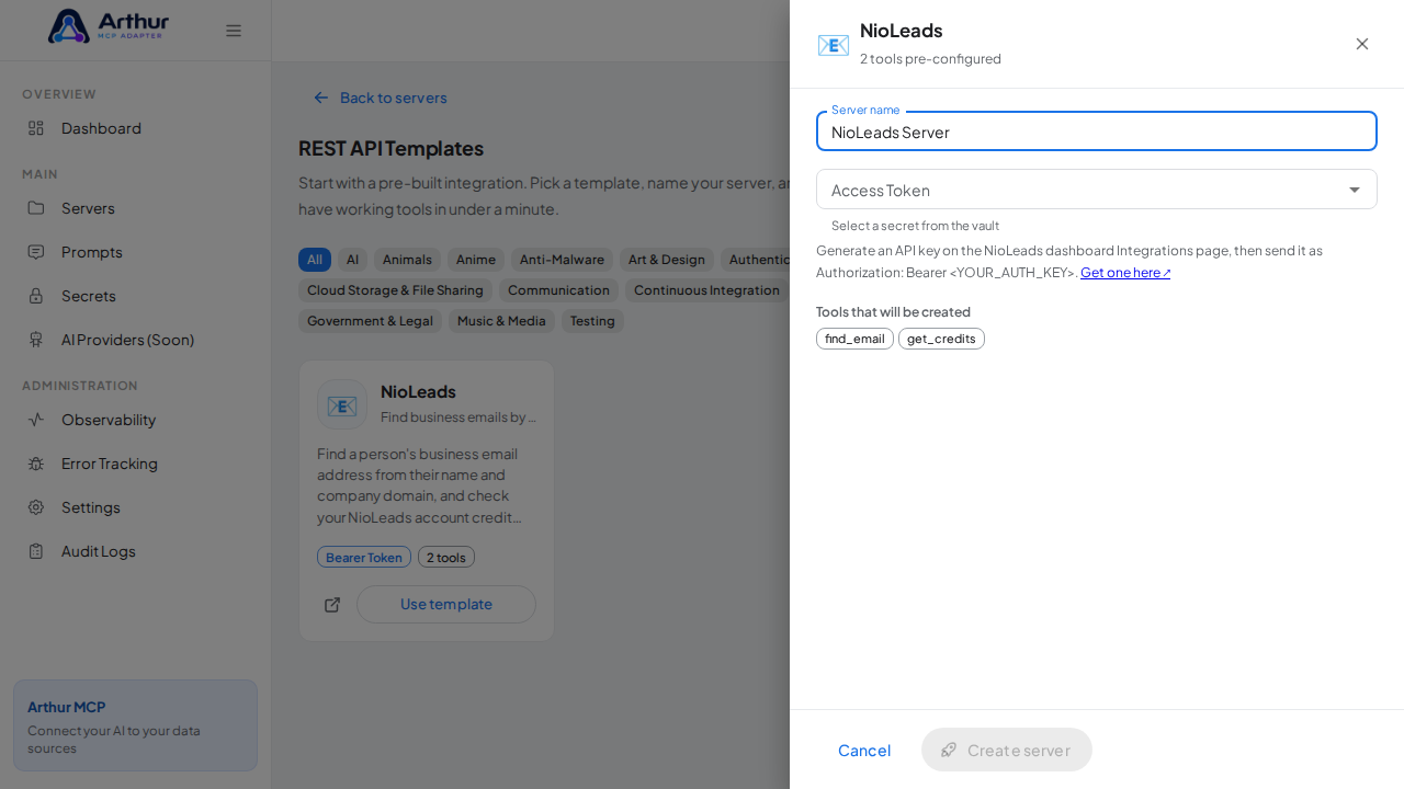 Name the server after the integration it provides