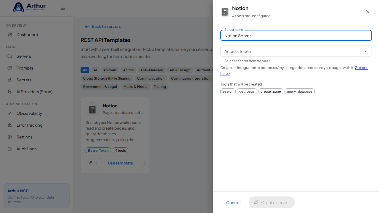 Name the server after the integration it provides