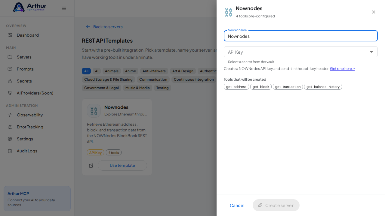 Open the Nownodes template with its preconfigured tools
