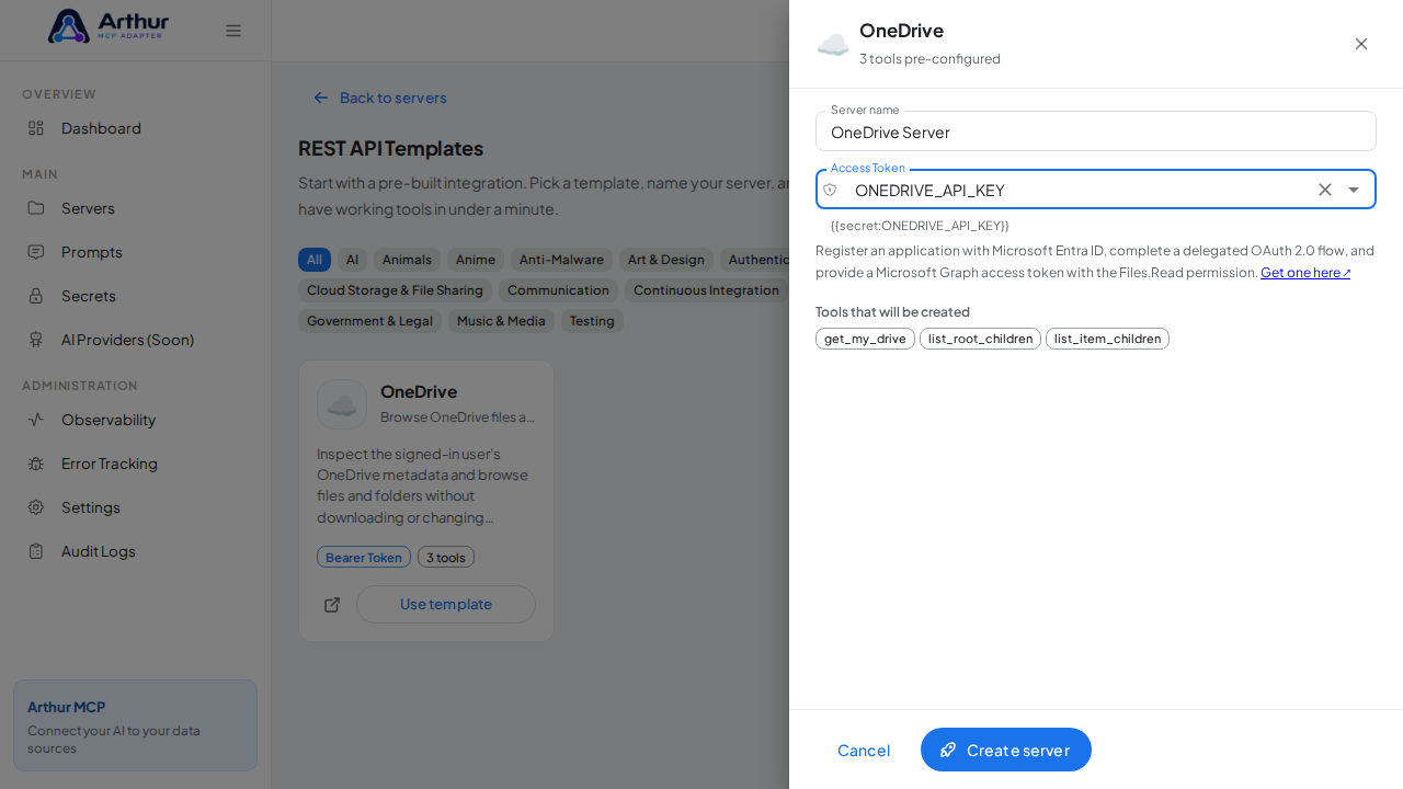 Select the stored credential