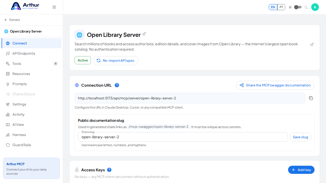 Create the Open Library server with its preconfigured tools