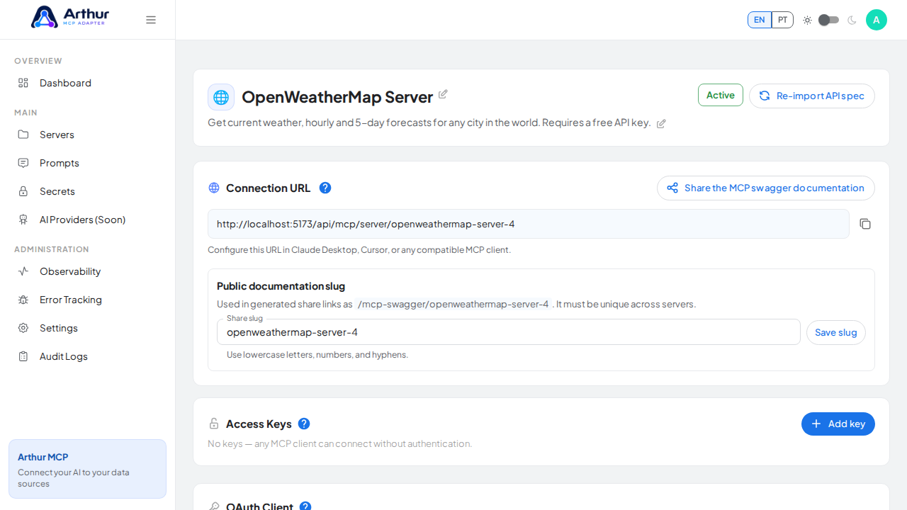 Create the OpenWeatherMap server with its preconfigured tools