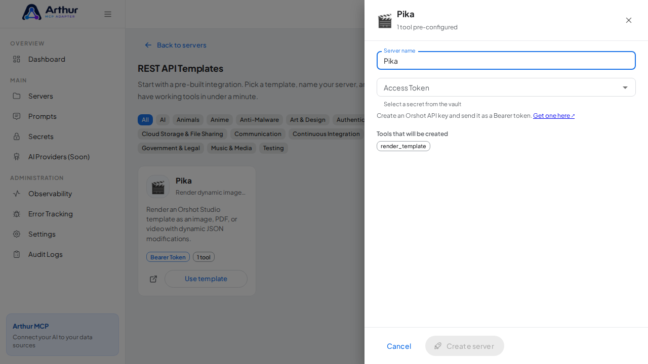 Open the Pika template with its preconfigured tools