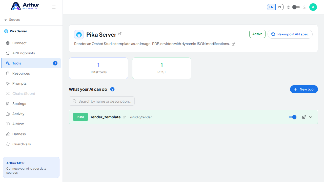 Review the tools generated from the Pika template