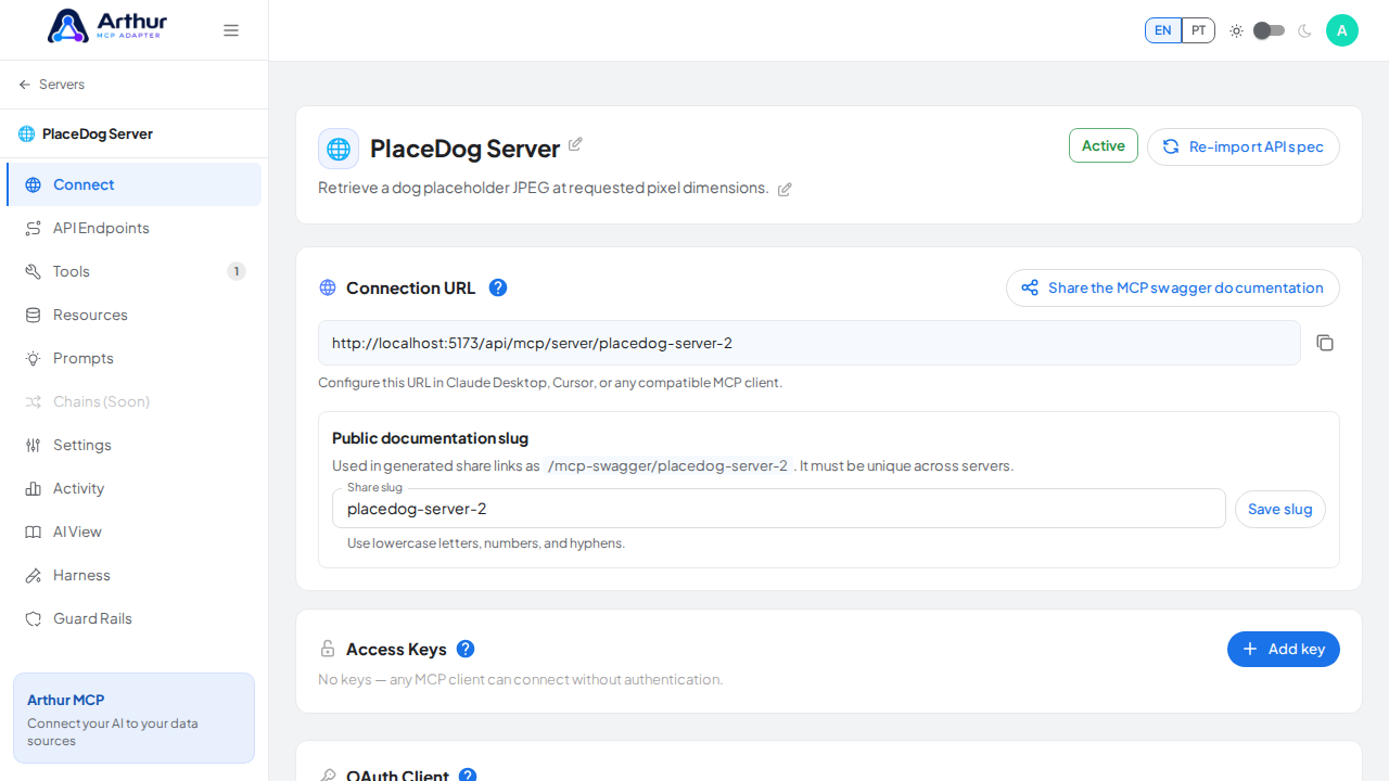 Create the PlaceDog server with its preconfigured tools