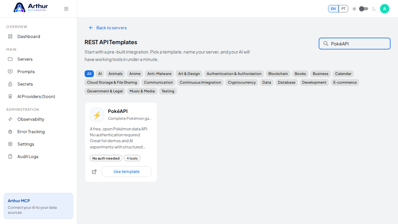 Search the gallery for the PokéAPI integration