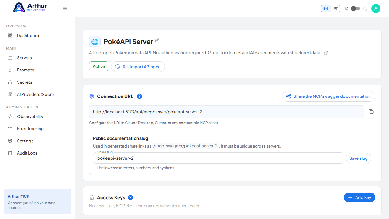Create the PokéAPI server with its preconfigured tools