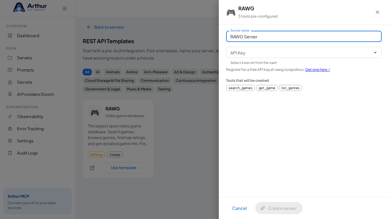 Name the server after the integration it provides