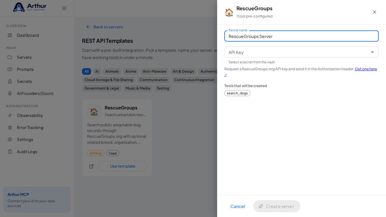 Name the server after the integration it provides