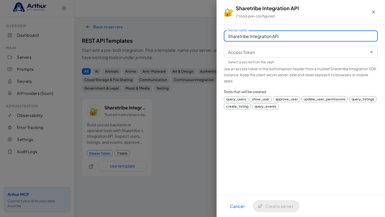 Open the Sharetribe Integration API template with its preconfigured tools