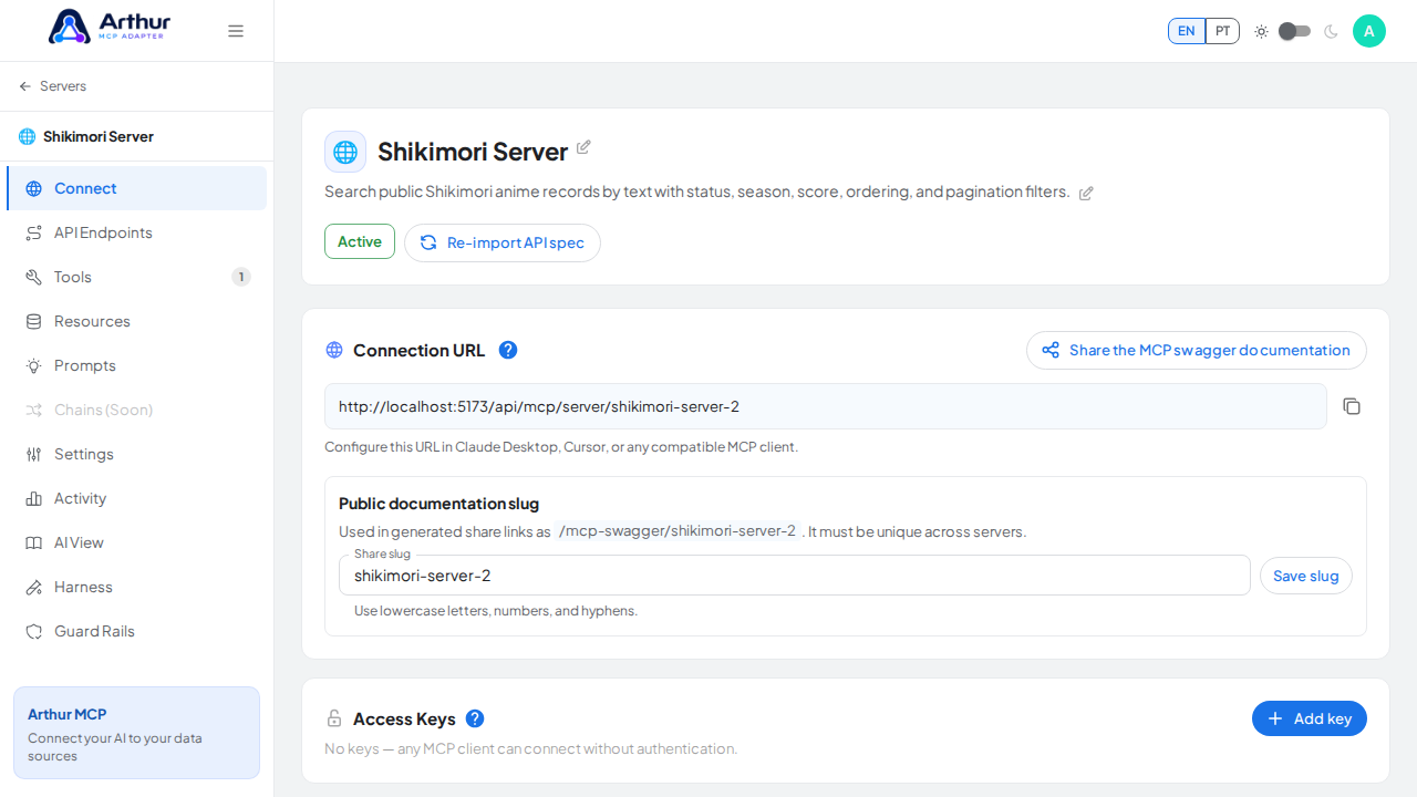 Create the Shikimori server with its preconfigured tools