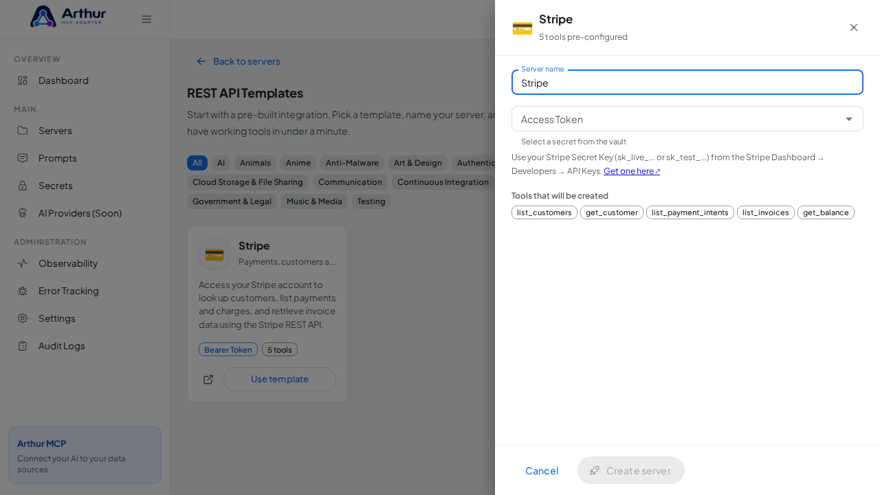 Open the Stripe template with its preconfigured tools