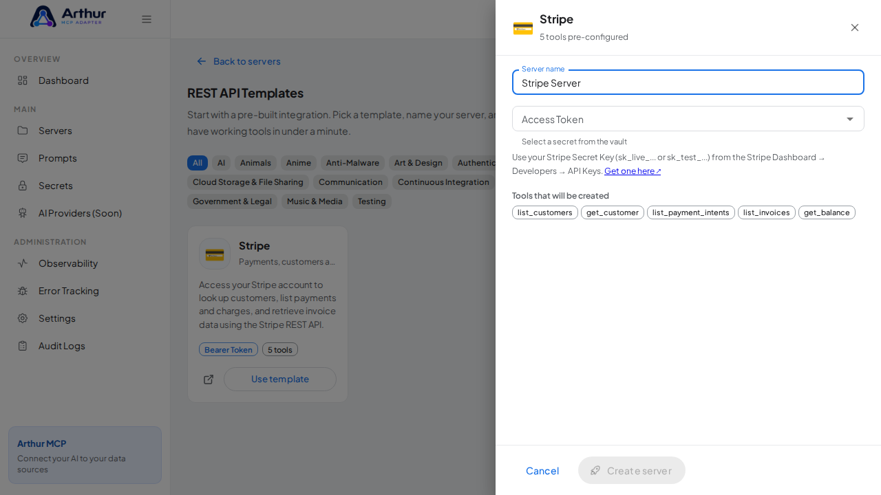 Name the server after the integration it provides