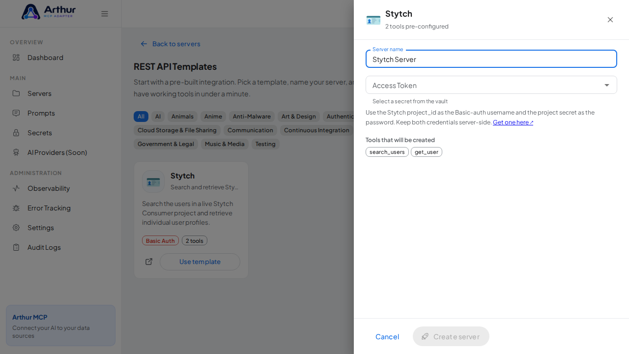 Name the server after the integration it provides