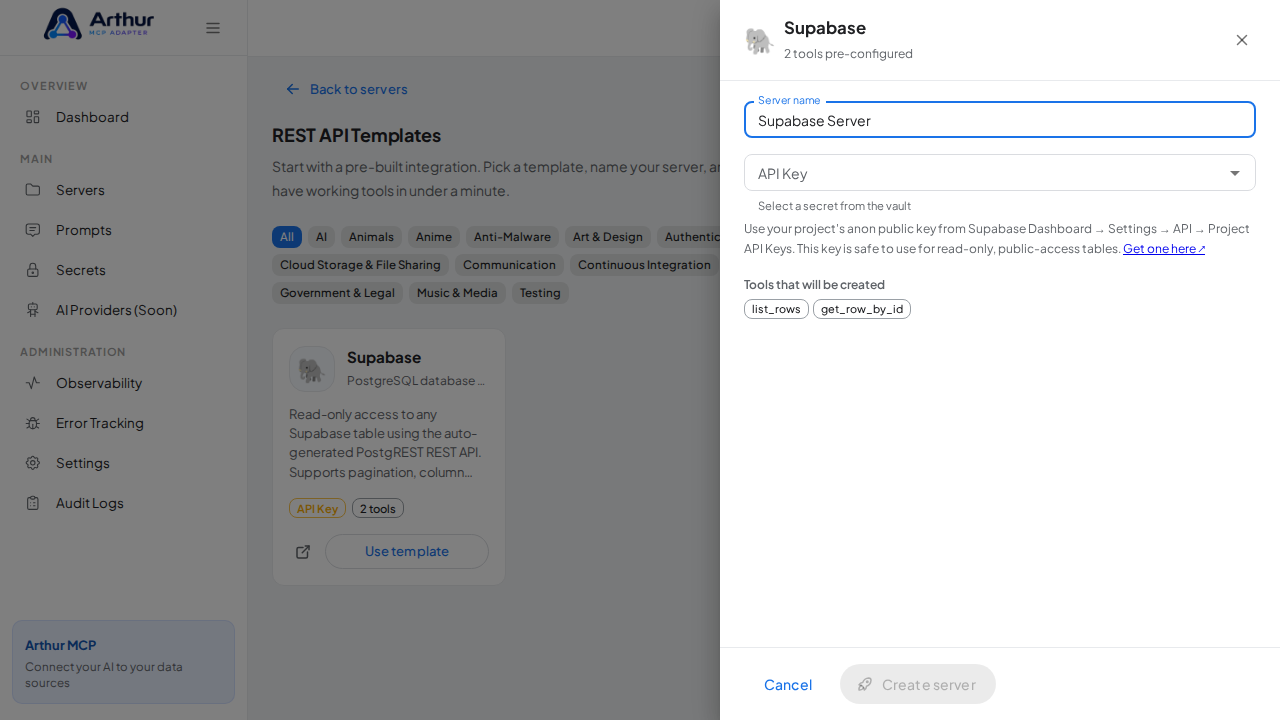 Name the server after the integration it provides
