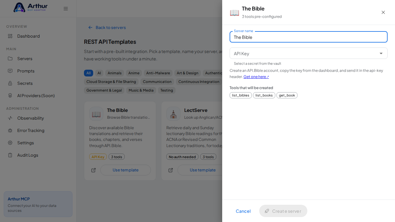 Open the The Bible template with its preconfigured tools