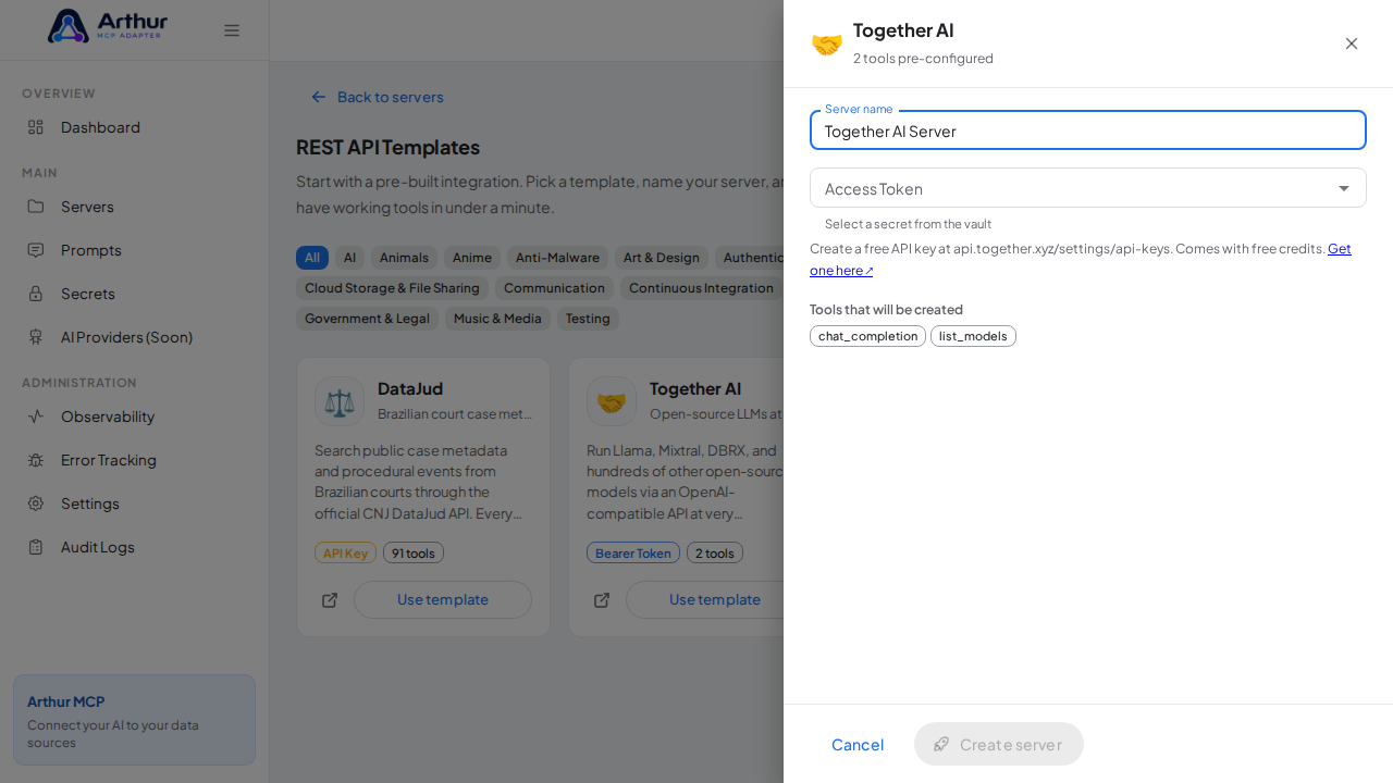 Name the server after the integration it provides
