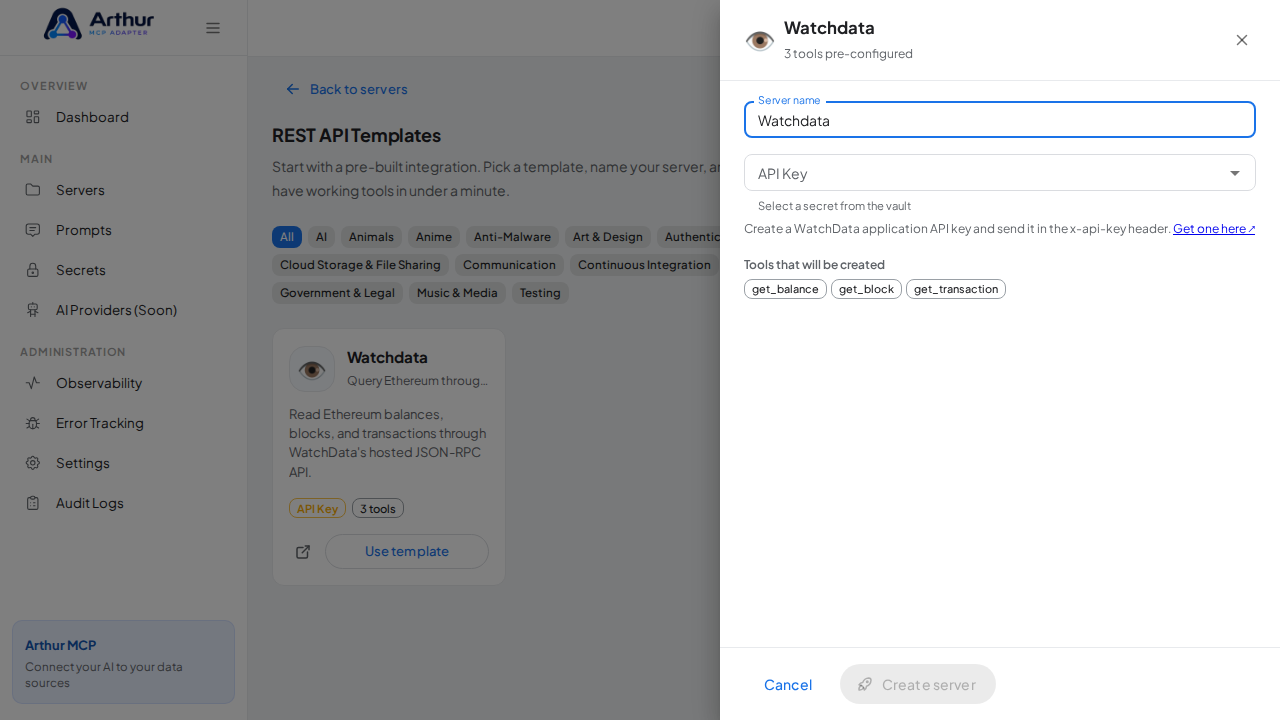 Open the Watchdata template with its preconfigured tools