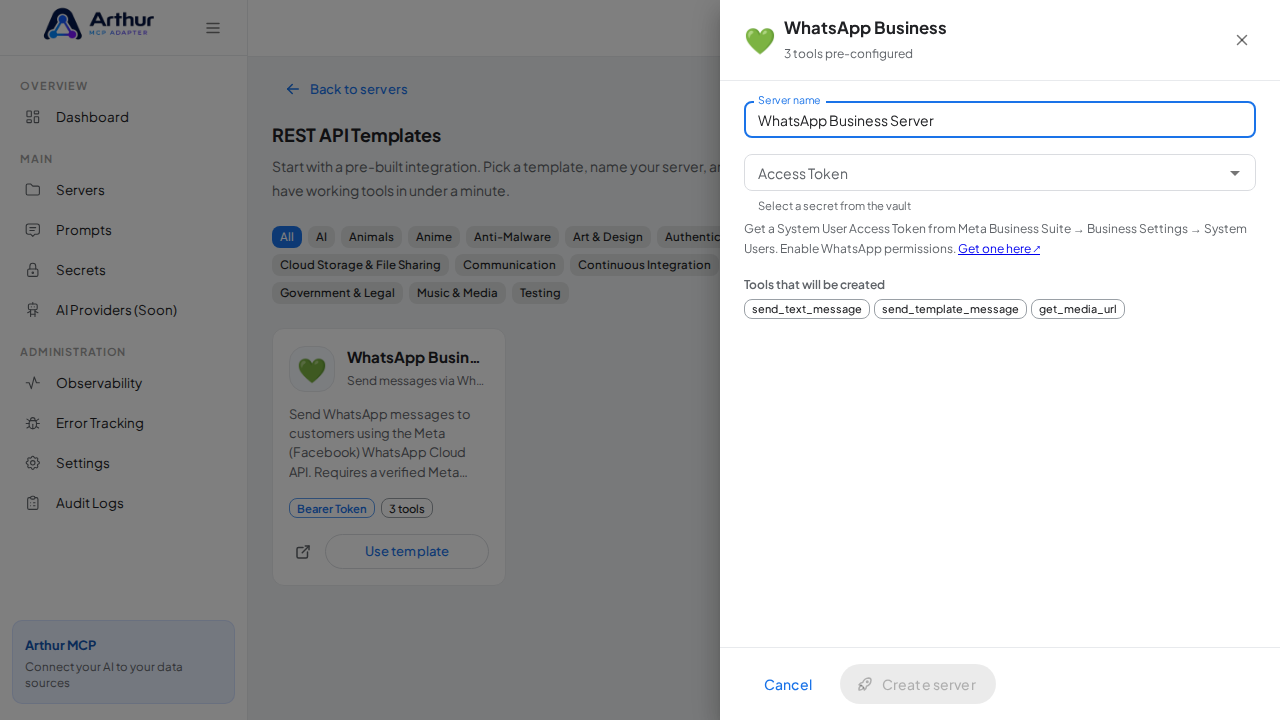 Name the server after the integration it provides