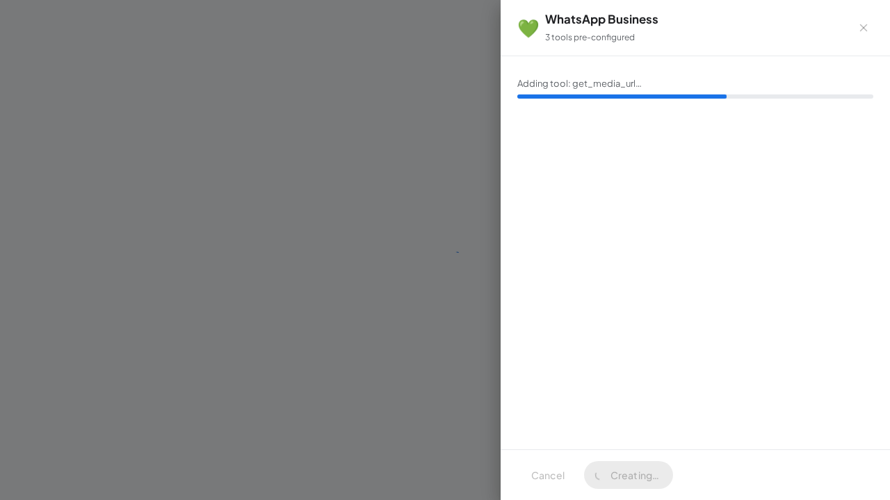 Create the WhatsApp Business server with its preconfigured tools